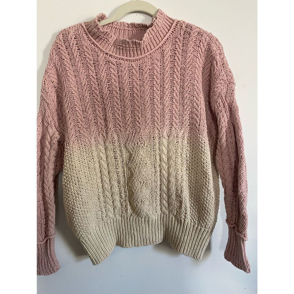 Anthropologie- Anthropologie Marci Dip Dye Cable Knit Ombre Sweater - Picture 5 of 12
